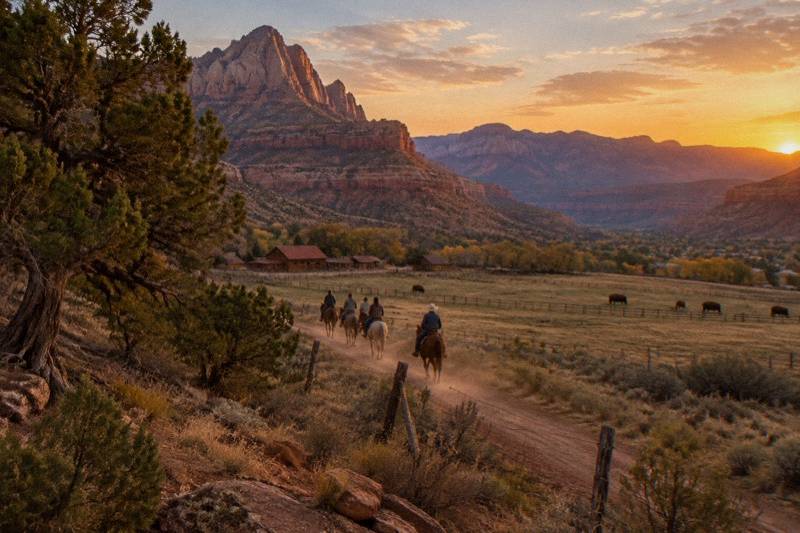 Golden-Hour Ride Past The Bison
